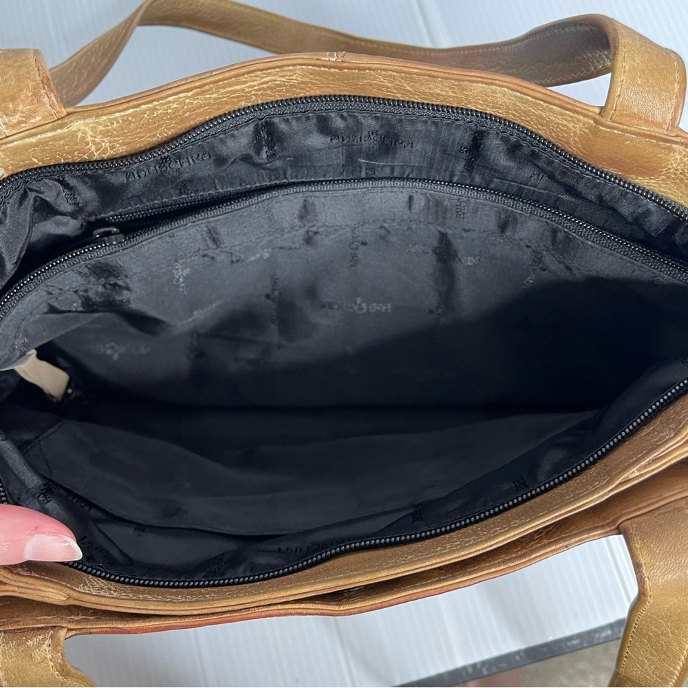 Anuschka Hand painted Abstract Leather Shoulder Bag Purse - Picture 13 of 16